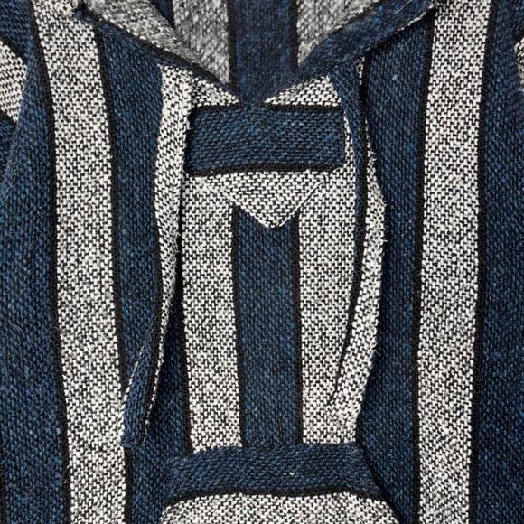 Molina vintage Baja Hoodie Sweater pullover Size Medium Unisex Blue and Gray - Picture 7 of 16